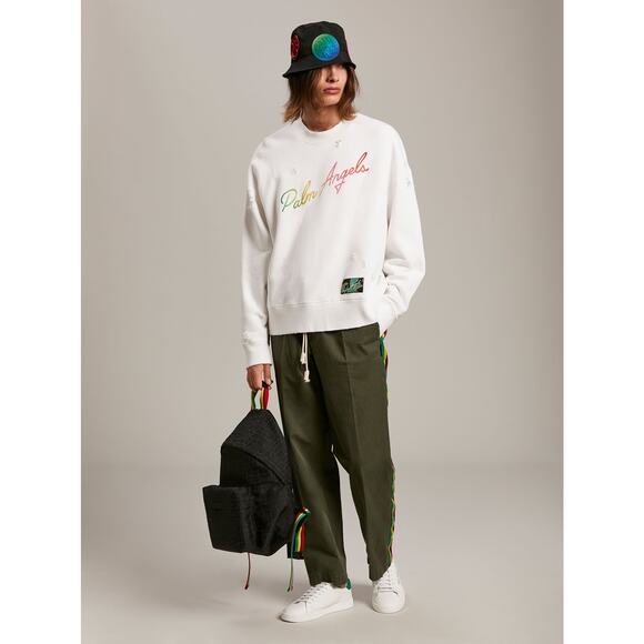 PALM ANGELS Miami Logo Sweatshirt in White Size XXL‎ - Picture 1 of 14